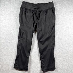 NORTHFACE-Black High Waist Nylon Blend Active Workout Hiking Pants-Size‎ Large
